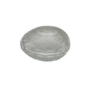 Vintage 1977 Avon Lidded Cut Glass Egg Trinket Jewelry Dish Easter/ Mother's Day